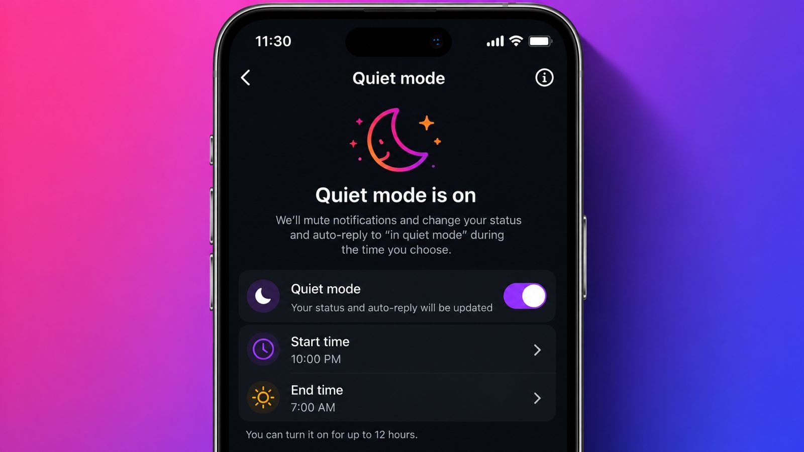 Use Quiet Mode on Instagram